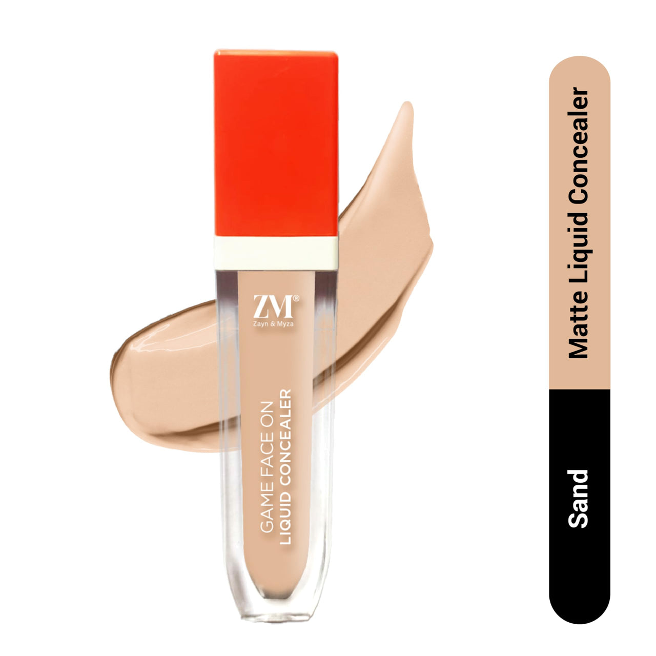ZM Zayn & Myza Liquid Concealer for Face Makeup | Buildable Coverage | Easily Blendable | Conceals Dark Circles & Blemishes | Flawless Matte Finish, Sweatproof | Shade - Sand, 6 ml