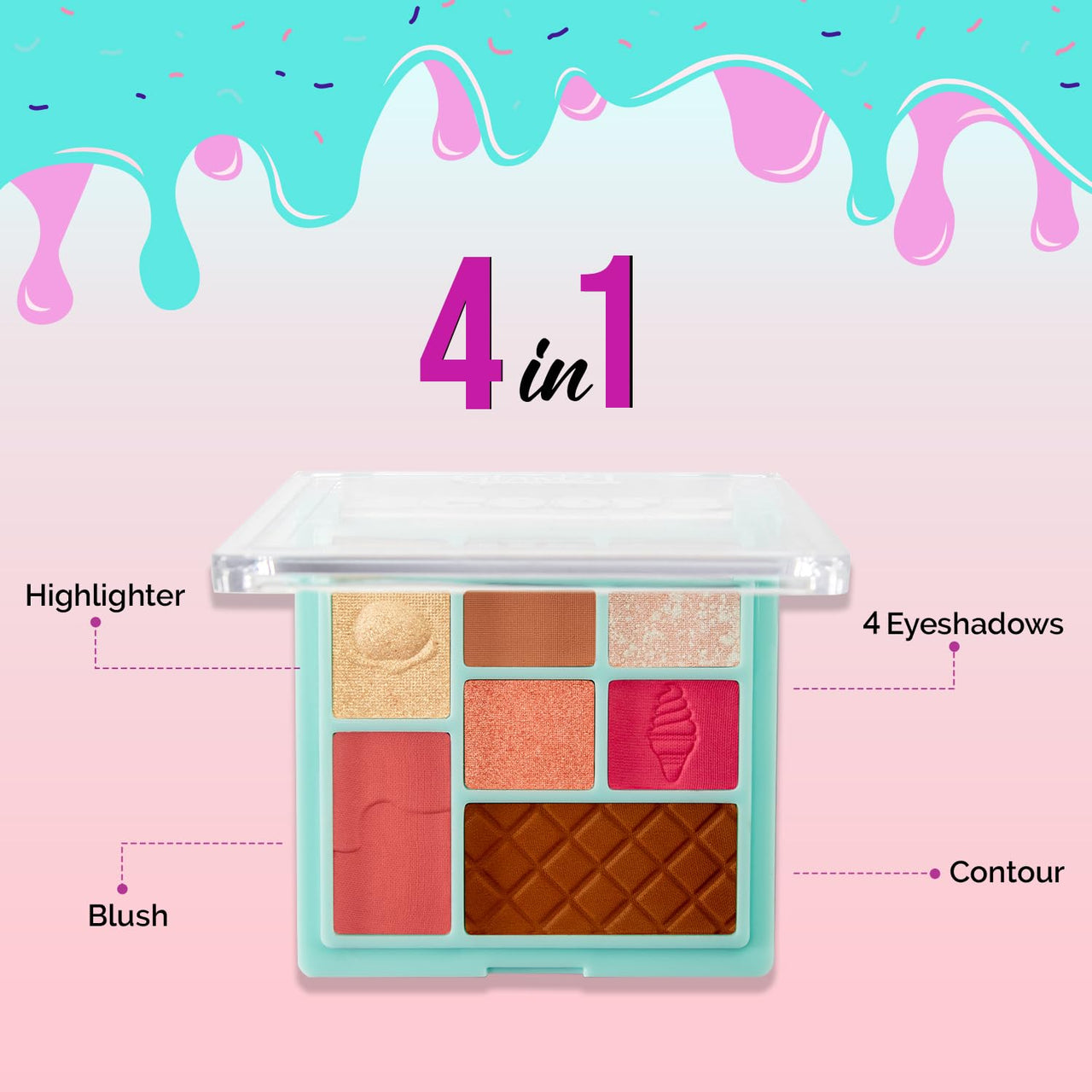 Glam21 Scoop Makeup Palette | Face Palette With Eyeshadow, Blusher, Contour and Highlighter | Mix of Mattes & Shimmers |Highly Pigmented | Travel-Friendly | All-in-One Kit | Caramel Crush|15gm