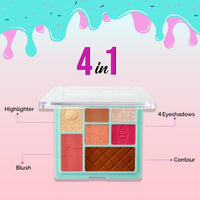 Glam21 Scoop Makeup Palette | Face Palette With Eyeshadow, Blusher, Contour and Highlighter | Mix of Mattes & Shimmers |Highly Pigmented | Travel-Friendly | All-in-One Kit | Caramel Crush|15gm