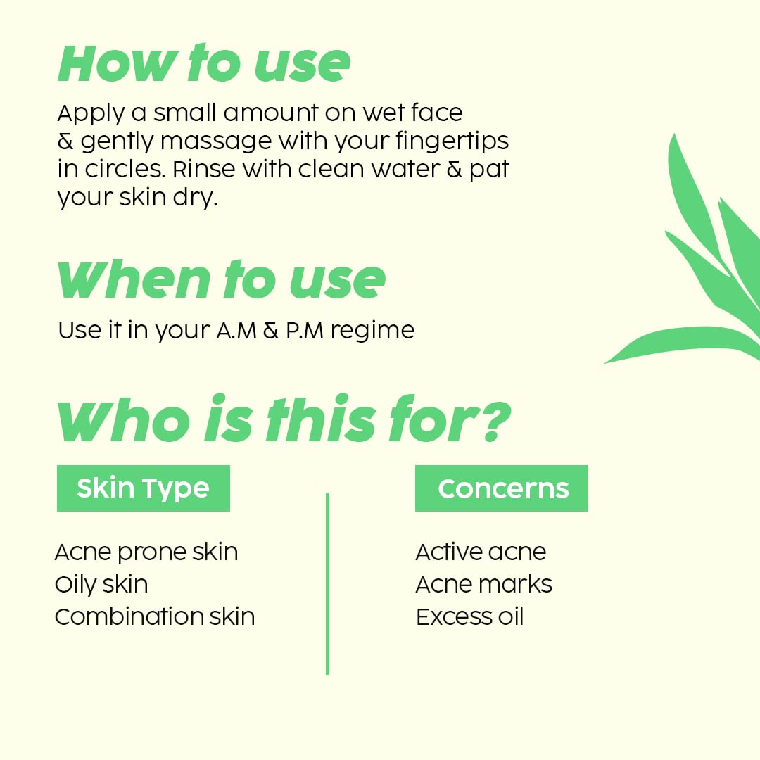 The Plant Fix Plix 0.5% w/w Salicylic Acid Jamun Face Wash Cleanser Gel For Active Acne & Oil Control, For Breakouts | Oily & Acne Prone Skin | Women & Men | 100 ml