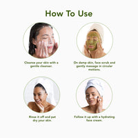 The Moms Co. Natural Green Tea Face Scrub I Control Acne & Gentle Exfoliation l With Tagua Nut, Black Sand and Vitamin C l All Skin Types (75 gms)