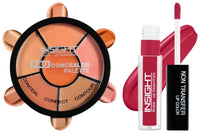 Insight Cosmetics Pro Concealer Palette-ConcealerConceal Correct Contour WaterProof (CR105-Concealer) Non Transfer Lip Color Matte Texture12Hrs Waterproof, 4ml(LG40-05)
