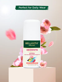 Bella Vita Organic Deo White Deodorant For Women Long Lasting, 50 Ml Roll On Natural Under Arms Skin Whitening & Lightening For Ladies, Aluminium Free, Pack of 2