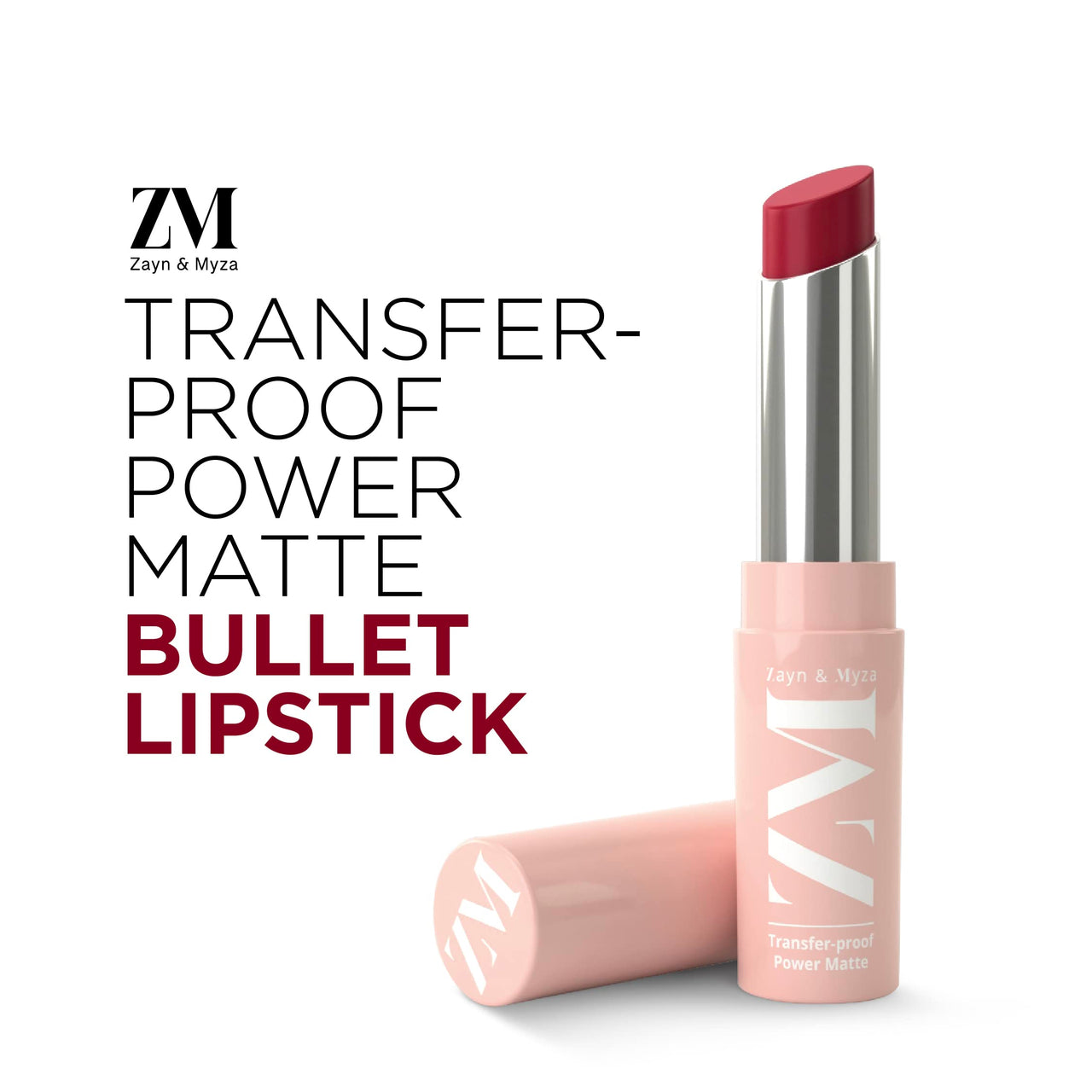 ZM Transfer-Proof Power Matte Bullet Lipstick, Vegan, 3.2 g (Marvellous Mauve)