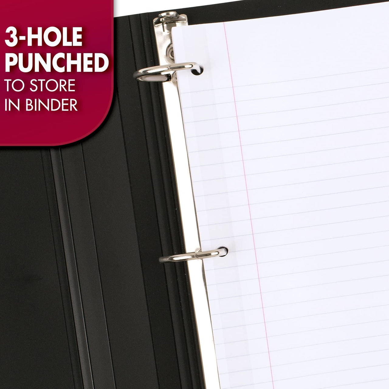 Mead Loose Leaf Paper, Notebook Paper, Wide Ruled Filler Paper, Reinforced, 8 x 10.5, 100 Sheets (15006), White Pack of 1