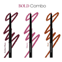 Coloressence Long Stay Waterproof Creamy Lip Liner Pencil with In-built Sharpener | Bold Combo