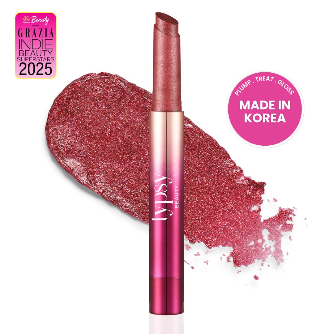 Typsy Beauty Glossified Lip Plumer (Cherry Blossom with Shimmer) | 3-in-1 | Hydrating & Nourishing Lip Balm | Instant Fullness with Lip Plumper | High Shine Lip Gloss | Formulated In Korea | 2.6gm