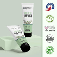 Orgatre Acne Clear Face Wash with Tea Tree, 2% Salicylic Acid & Niacinamide | Anti-Acne & Pore-Cleansing Formula for Clearer Skin | 100ml