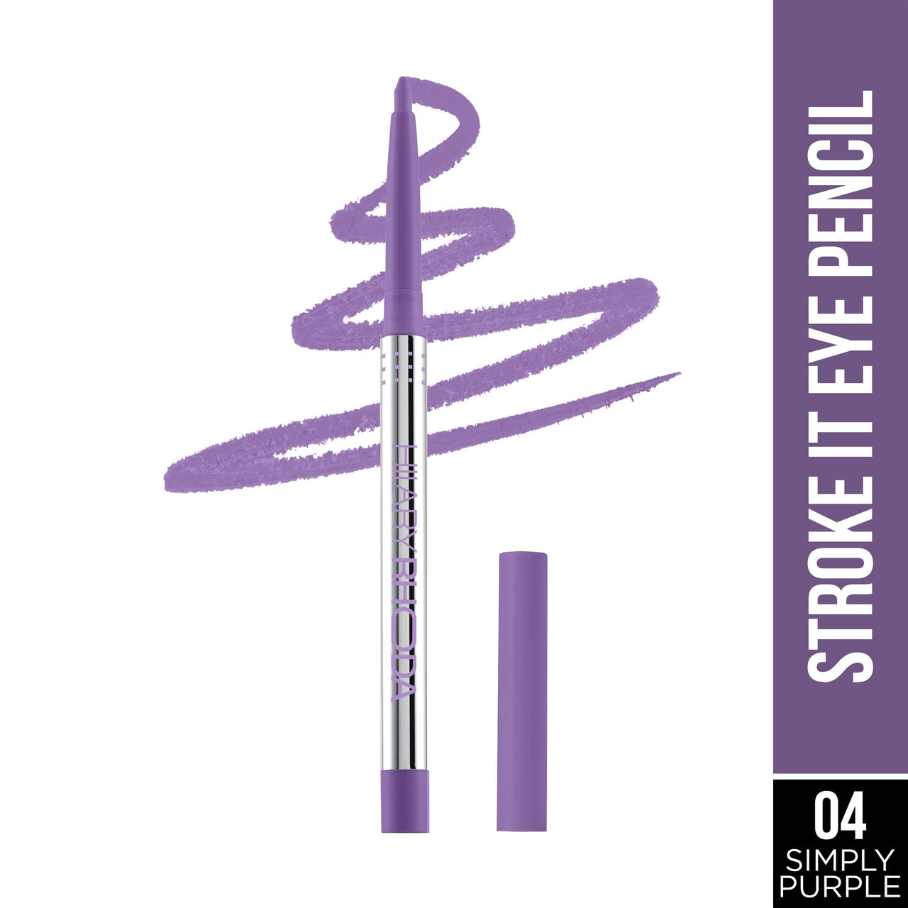 Hilary Rhoda Stroke It Eye Pencil | Coloured Eyeliner and Kajal Pencil | Easy Glide & Quick-Drying Formula | Matte Finish | Built-in Sharpener | 0.26g (Simply Purple | Shade 04)