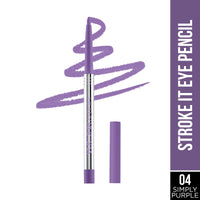 Hilary Rhoda Stroke It Eye Pencil | Coloured Eyeliner and Kajal Pencil | Easy Glide & Quick-Drying Formula | Matte Finish | Built-in Sharpener | 0.26g (Simply Purple | Shade 04)