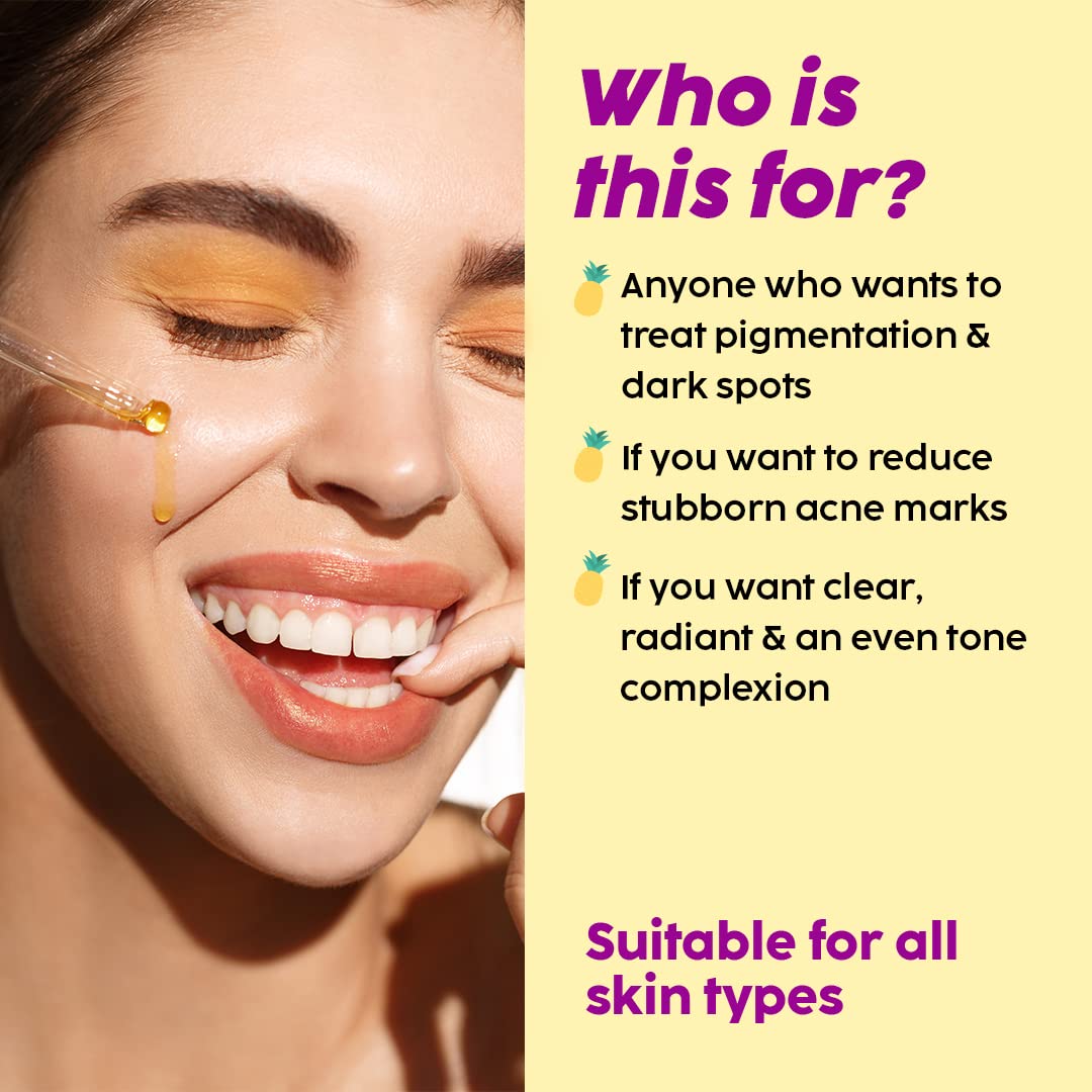 PLIX - THE PLANT FIX 2% Alpha Arbutin Pineapple De-Pigmentation Dewy Face Serum for Pigmentation & Dark Spots Removal for Unisex with 10% Niacinamide, 5% PHA for All Skin, 30ml (Pack of 2)