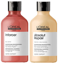L'OREAL PROFESSIONNEL PARIS Serie Expert Inforcer Shampoo 300 Ml & Absolut Repair Shampoo With Protein And Gold Quinoa For Dry And Damaged Hair, Serie Expert, 300Ml
