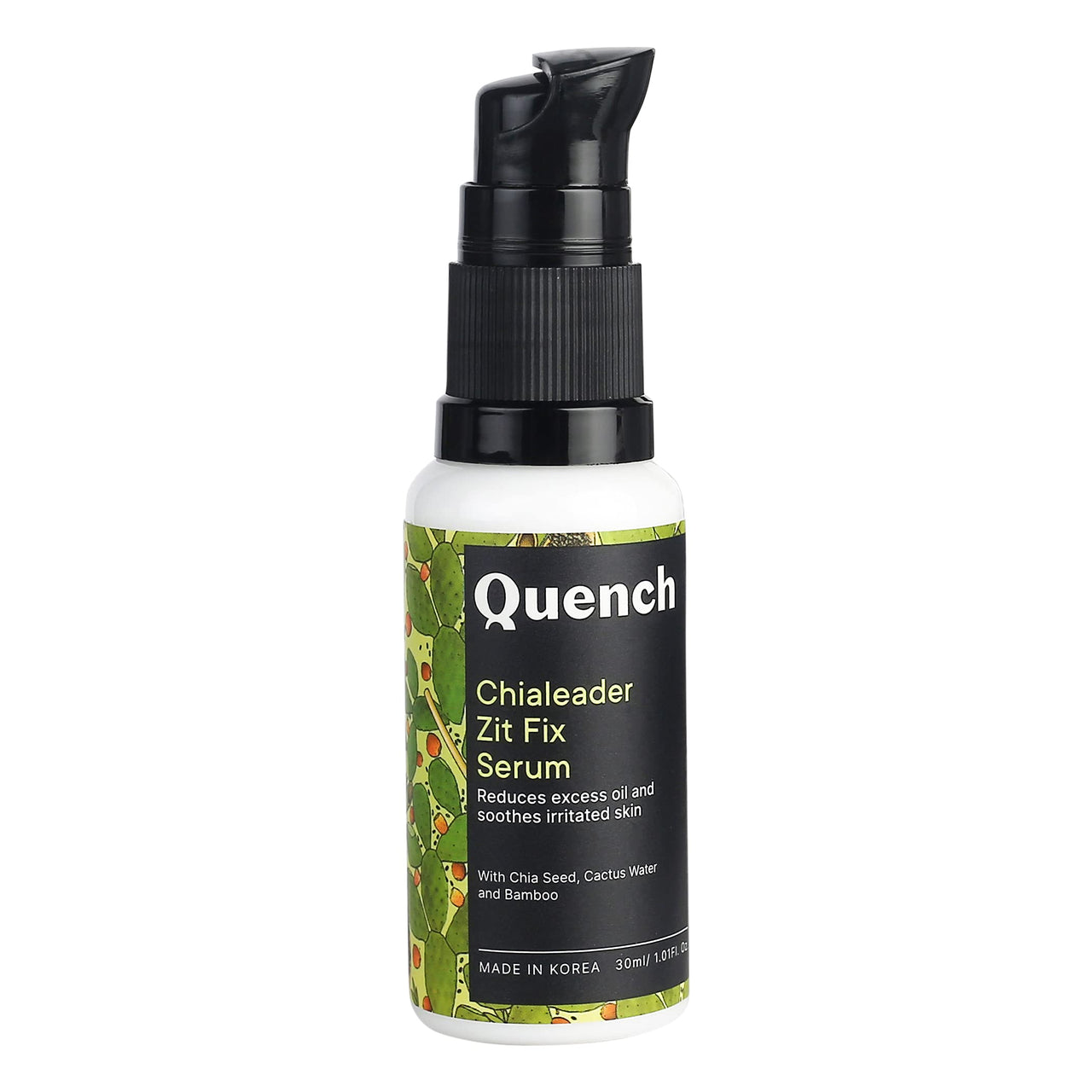 Quench Zit Fix Korean Serum with Chia Seeds Omega 3 | Face Serum for Acne & Oil Control | Unclogs pores, Fights Pimples & Reduces Blemishes | Made in Korea (30ml)