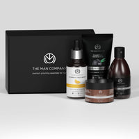 The Man Company Face on Point Facial Kit with Vitamin C Serum, Charcoal Face Wash & Face Scrub, daily Moisturizing Cream | Soft & Supple Skin | Gift Set for Him