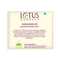 Lotus Herbals Almondyouth Almond Anti-Wrinkle Cream, 50g x Pack of 2