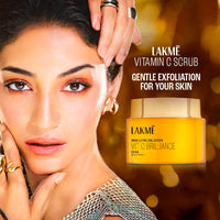 Lakmé 9To5 Vitamin C+ Scrub| Gentle Exfoliator | Removes Dirt & Impurities | Contains Licorice Extract & Walnut Shell Powder For Dry, Normal, Oily, Sensitive & Combination Skin| 50 G