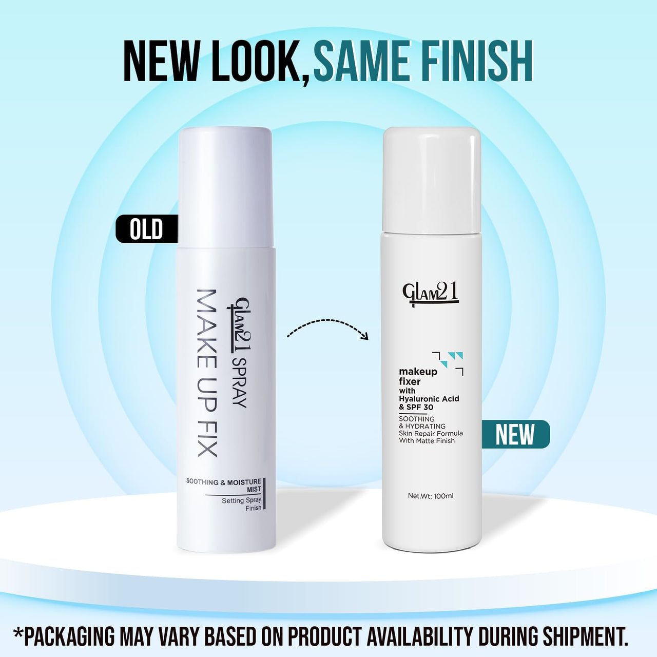Glam21 Make-up Fixer Spray - Keeps Makeup Intact with a Sparkly Texture | Lightweight & Long-lasting with Hyaluronic Acid & SPF 30 | Flawless Look | Dermatologically Tested