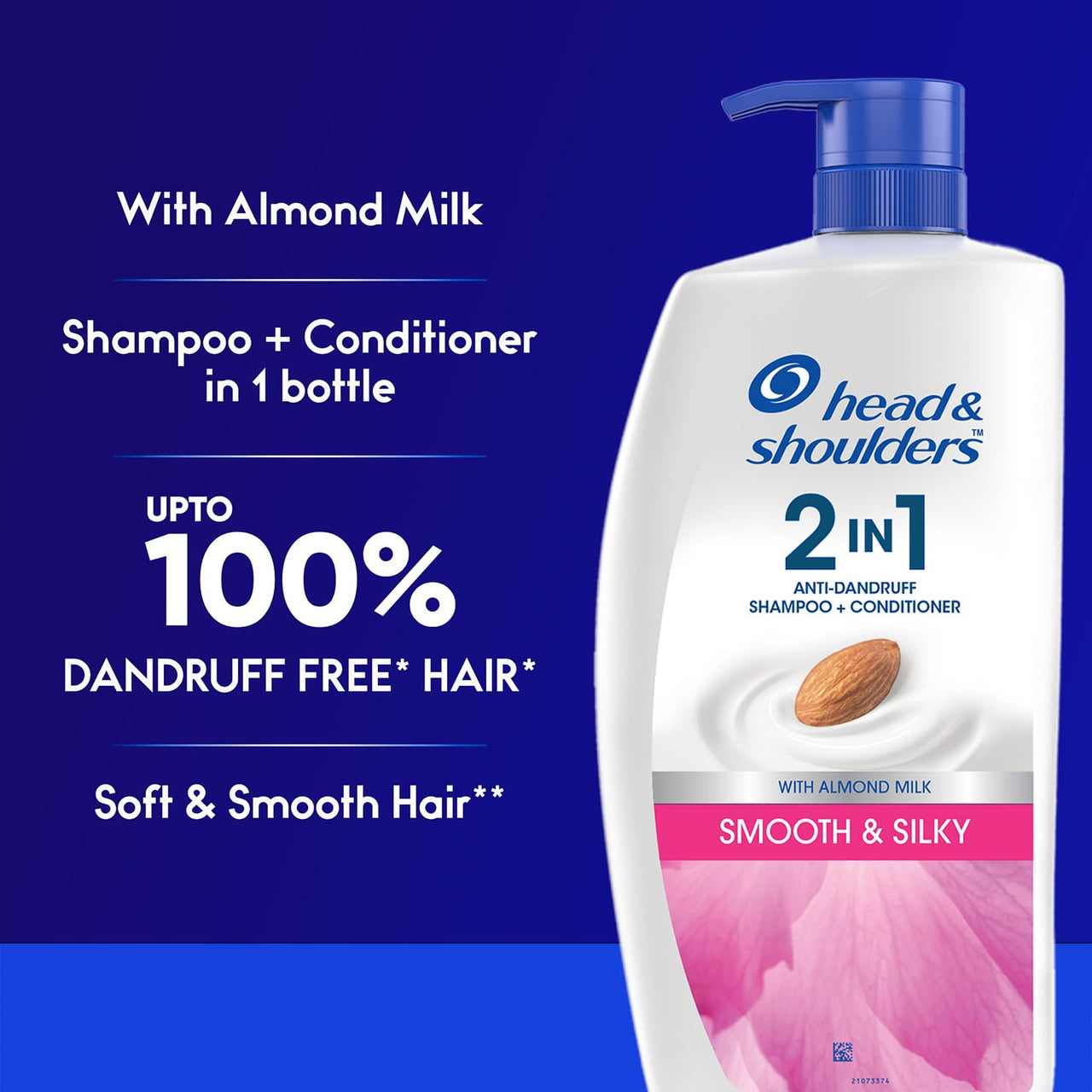 Head & Shoulders 2-in-1 Smooth and Silky Anti Dandruff Shampoo + Conditioner for Women & Men, With Almond Milk (1 L)