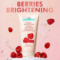 mcaffeine Berries Brightening Coffee Face Scrub For Glowing Skin | Gently Exfoliates, Smoothes & Improves Skin Tone | Removes Tan&Dead Skin | Tan Removal Face Scrub | Non-Drying For Women & Men-75Gm