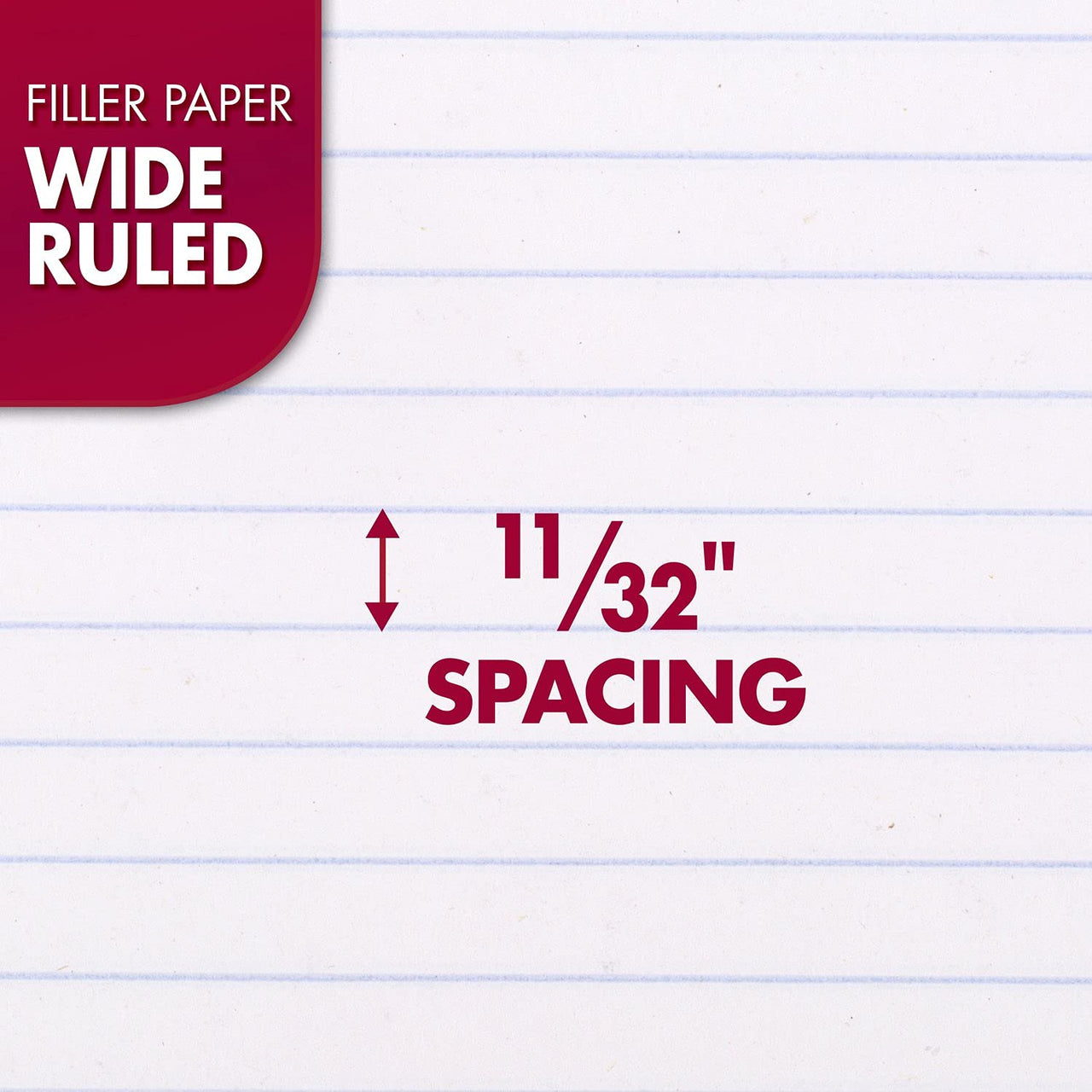 Mead Loose Leaf Paper, Notebook Paper, Wide Ruled Filler Paper, Reinforced, 8 x 10.5, 100 Sheets (15006), White Pack of 1
