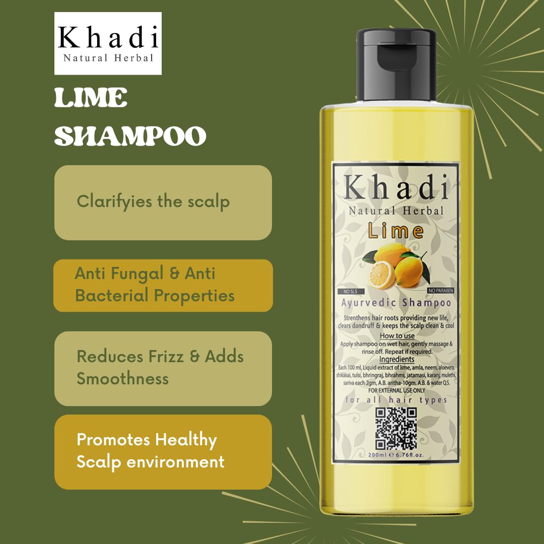 Khadi Natural Herbal Paraben Free Aloe vera Conditioner And Lime Shampoo Combo Pack For Hair Growth Controls Hair Fall | Anti Dandruff | Suitable For Dry, Curly And Frizzy Hair