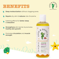 Tots & Bubbles Calming Baby Massage Oil with Sweet Almond & Olive Oil - 300 ml | Enriched with of Shea butter, Lavender & Mustard | Gentle on the skin, Free from Harmful Chemicals, No Artificial Scent