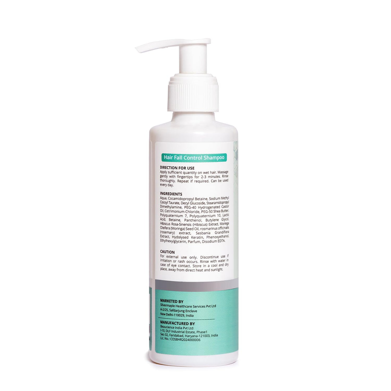 DHI Hair Fall Control Shampoo | Strengthens Hair, Promotes Hair Growth | Paraben & Sulphate Free Shampoo for Men and Women with | Biotin, Plant-Based Keratin, Moringa, Hibiscus and Rosemary Extract | For All Hair Types | 200 ml
