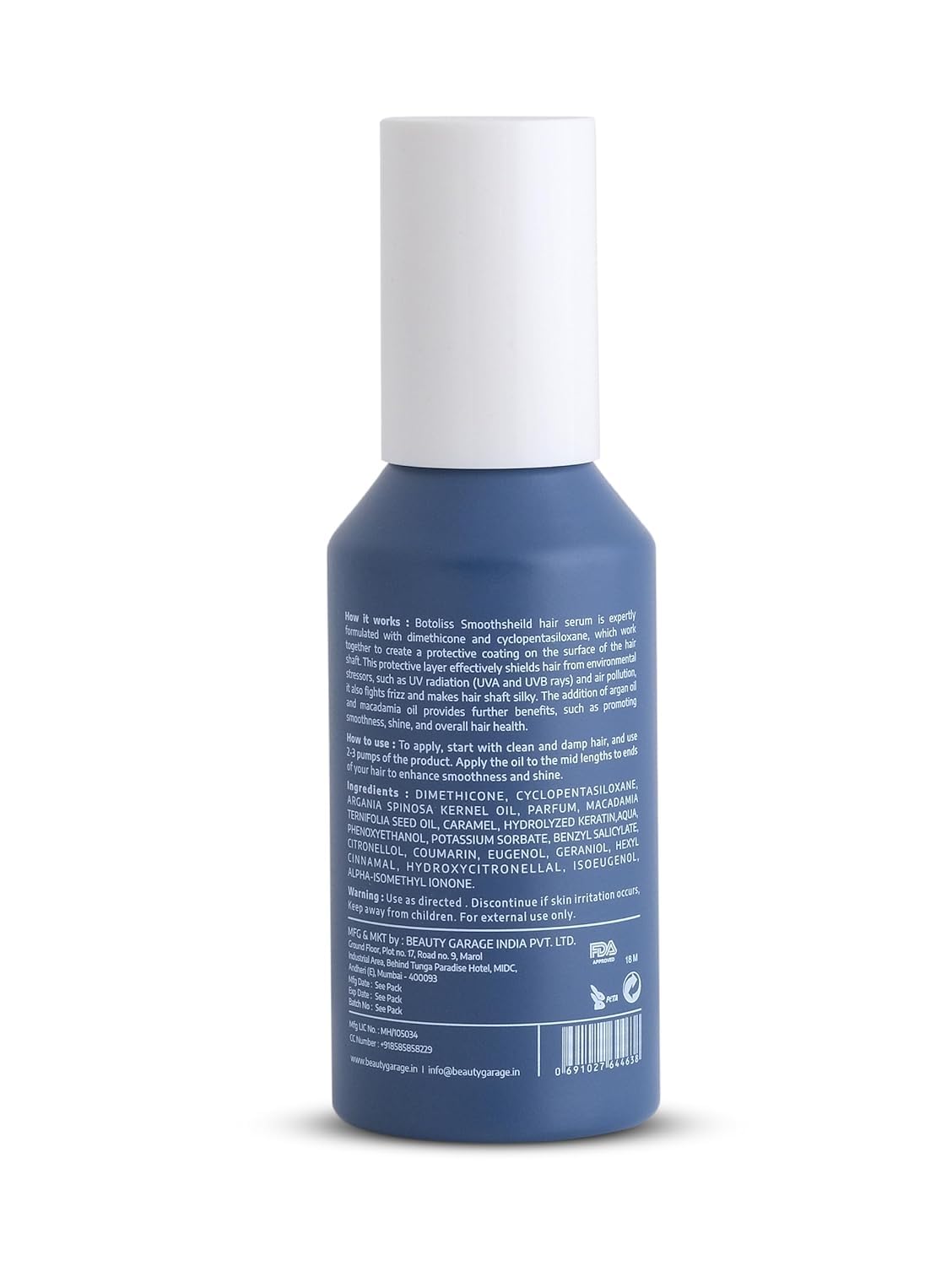 Beauty Garage Botoliss Hair Serum for Men & Women | 50ml Smooth Shield Hair Serum | Frizz Control & Moisturizing Serum for Dry, Frizzy, Curly & Wavy Hair