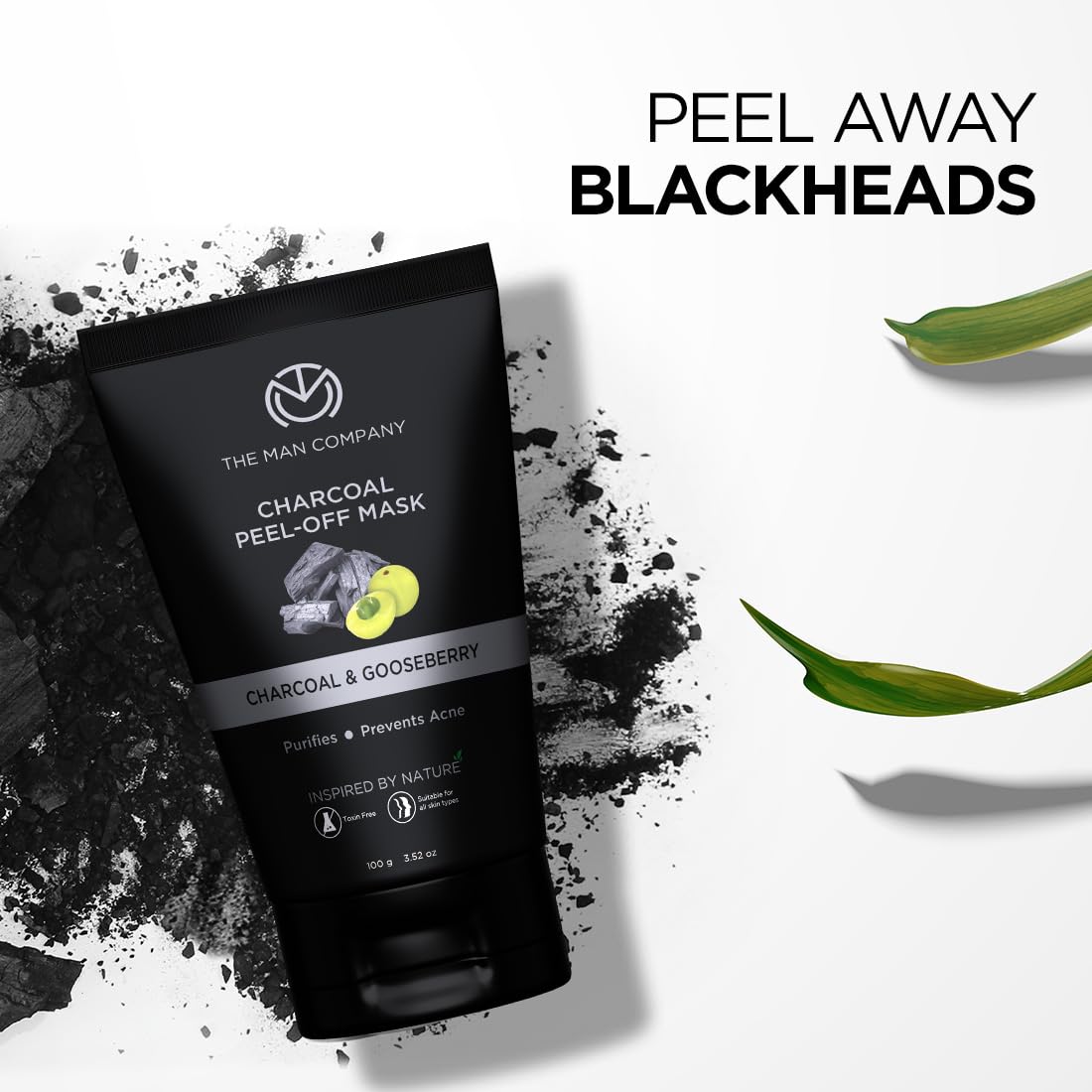 The Man Company Face Cleanser Kit (Charcoal Peel Off+ Charcoal face wash + Charcoal Scrub) - Pack of 3