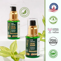 Orgatre Acne Control Facial Serum 30ml | 5% Niacinamide, 2% Salicylic Acid, 1% Tazman Pepper, 1% Glycolic Acid | Reduces Acne, Blackheads, Open Pores | Day & Night Use | Face Serum for Men & Women