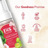 F4S Food for Skin Nourishing Face Foam Cleanser |Rich in Superfoods Kakadu Plum, Chia seeds, Spinach | Vitamin C& Anti-oxidants | Gentle cleansing |Skin Hydration & Brightening | All Skin Types |100ml