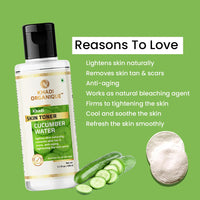 Khadi Organique Cucumber Water Skin Toner For Skin Brightening & Lightens skin (Pack of 2) 420 ml