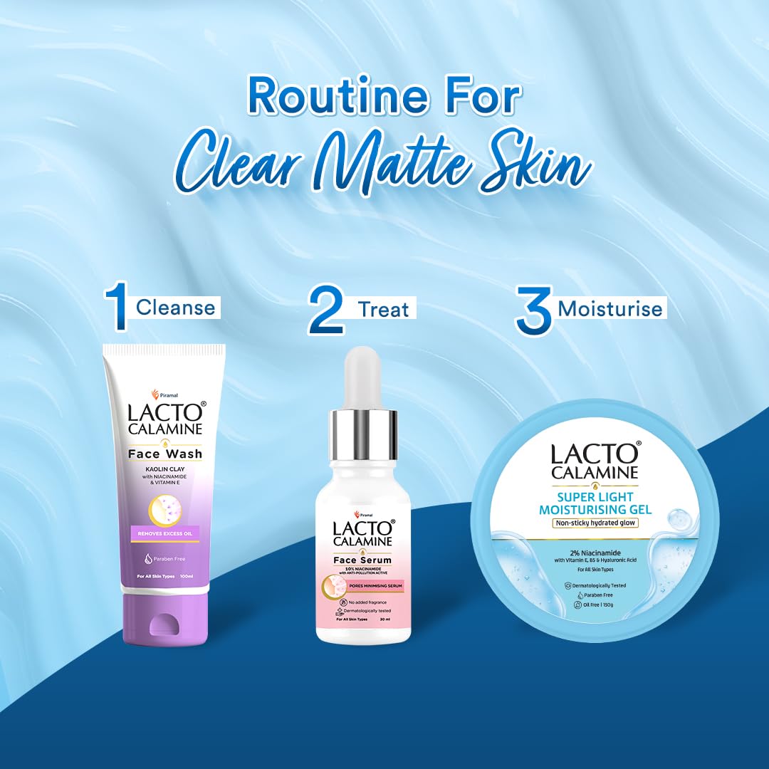 Lacto Calamine Super Light Moisturizer for Face | 150g x 2 | Moisturiser for Oily Skin with Niacinamide, Hyaluronic Acid | Face Moisturizer with 300% Instant Hydration, 90% Stronger Moisture Barrier