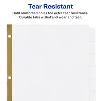 Avery 8-Tab Binder Dividers, Write & Erase White Big Tabs, 1 Set (23078)
