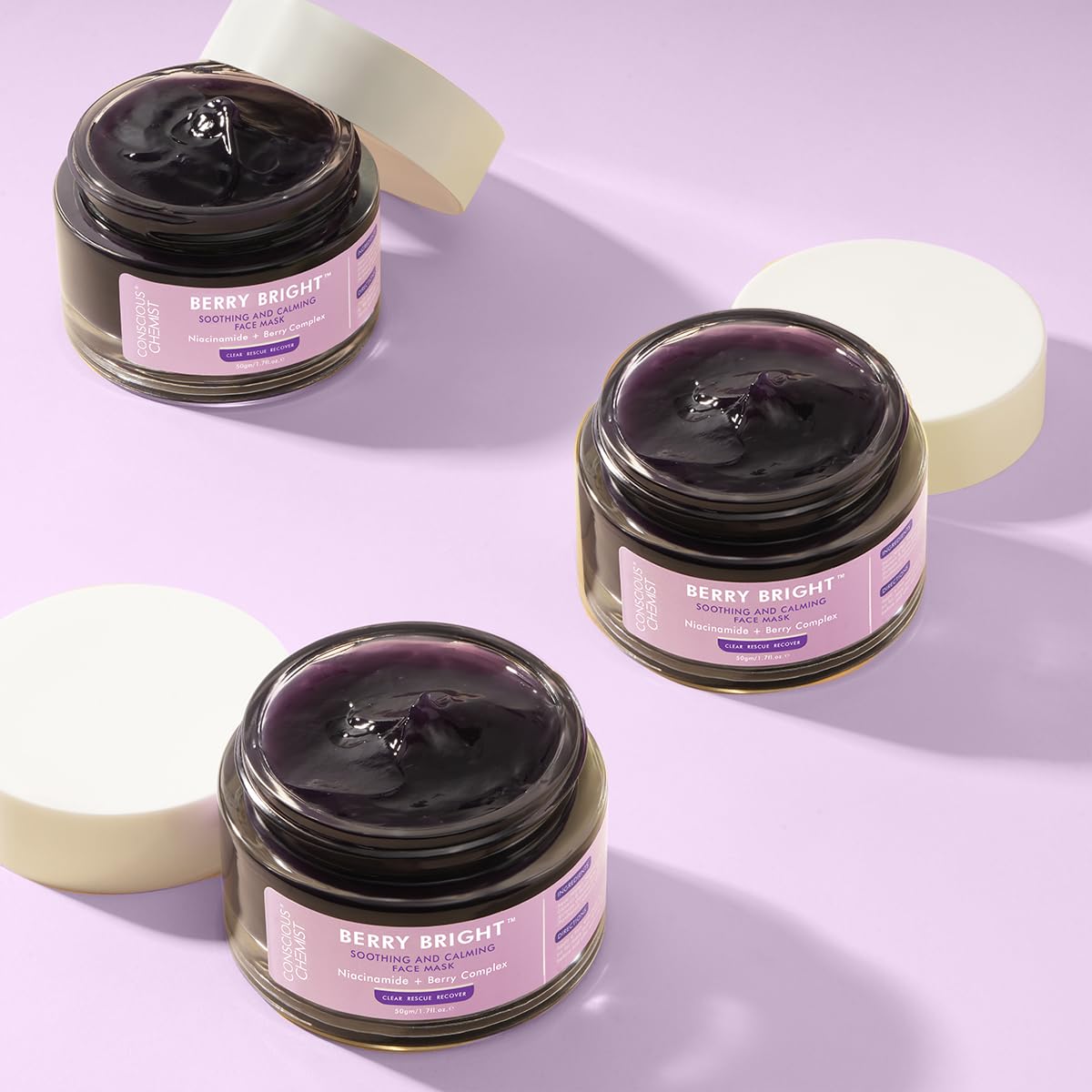 Conscious Chemist® Berry Bright Pore Refining & Brightening Face Mask | For Bright and Clear Skin with Niacinamide & Berry Extracts | 50g