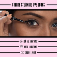 Dazller Eterna Eye Sensation Gel Eyeliner|Water-proof|Smudge-proof|Infused Herbal Extracts - Chamomile & Calendula|Flat Brush|Deep Matte Black|3g