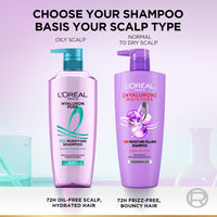 L’Oréal Paris Hyaluron Pure 72H Purifying Shampoo, For oily scalp & dry hair with salicylic and hyaluronic acid, 800 ml