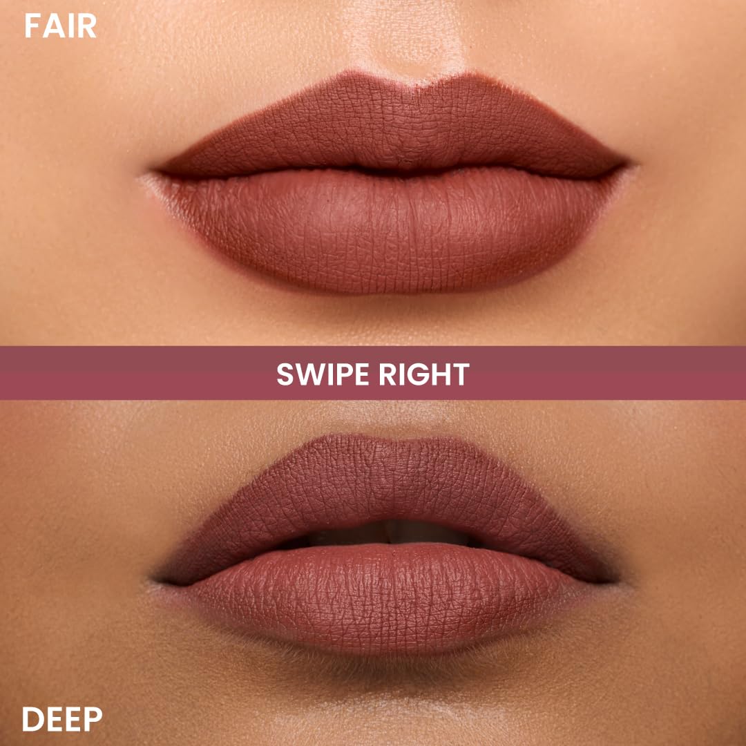 Typsy Beauty Twist & Pout 2-in-1 Lipstick & Lip Liner Infused with Jojoba Oil, Non-Drying Transfer-Proof Matte, 14-Hour Stay, Swipe Right 10, 0.8g + 0.2g