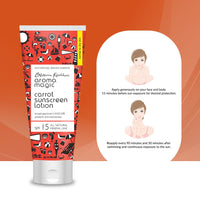 Aroma Magic Carrot Sunscreen Lotion With Broad Spectrum Protection UVA/UVB |SPF 15 |For Normal To Dry Skin | 100 ml