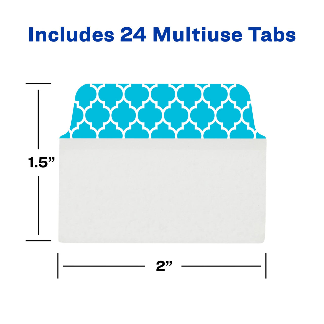 Avery Multiuse Ultra Tabs, 2" x 1.5", 2-Side Writable, Assorted Designs, 24 Repositionable Tabs (74774) 24 tabs