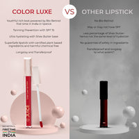 Juice Browned - M17 Kiss Sensation Lipstick & Juicy Plum - M05 Color Luxe Liquid Lipstick with Goodness of Bio Retinol, & SPF 15 UV Protection