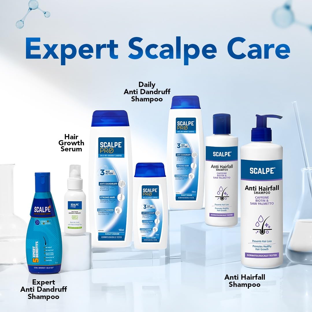 Scalpe Pro Daily Anti-Dandruff Shampoo | Removes Dandruff From Source | Helps With Itching, Irritation & Redness Accompanying Dandruff | Climbazole & Zpto Formulation | For Women & Men | 100Ml