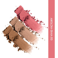 SUGAR Cosmetics Contour De Force Face Palette for Makeup | Includes Matte Bronzer, Highlighter & Blush | Makeup Palette with Built-in Mirror | 12.5gm - 02 Vivid Victory