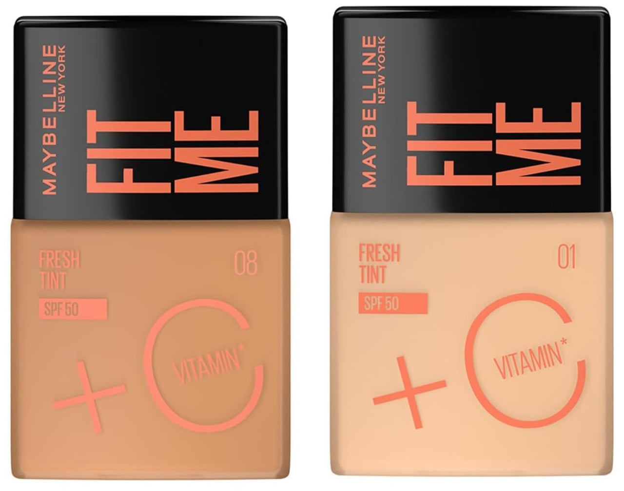 Maybelline New York Liquid Foundation Shade: 08, 30 ML & New York Liquid Natural Finish Natural Coverage All Skin type Foundation Shade: 01, 30 ML
