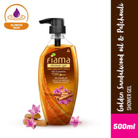 Fiama Body Wash Shower Gel Golden Sandalwood Oil and Patchouli, 500ml, Body Wash for Women & Men with Skin Conditioners for Soft and Luxurious Skin, Suitable for All Skin Types
