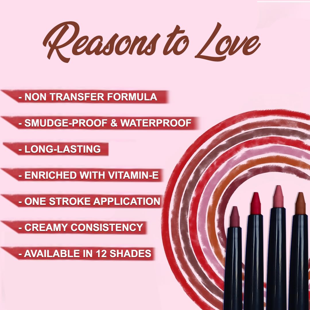 FLiCKA High Drama Matte Lipstick Introvert & Lip Liner Moscow Combo | 09