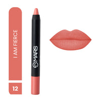MARS Matte Liquid Lip Color | Long Lasting | Non-Transfer & Waterproof Lipstick for Women (4.5 ml) (08-Trend Train) Long Lasting Crayon Lipstick up to 12 Hours Stay (3.5 gm) (12-I Am Fierce)
