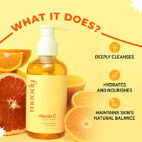 Moody Vitamin C Brightening Body Wash with Fruit AHA's | Fights Hyperpigmentation & Deep Cleanses | For Glowing & Hydrated Skin | Sulphate Free | Suitable for All Skin Types | For Women & Men (200 ml)