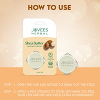 JOVEES Herbal Shea Butter Healing Lip Balm | 24 Hour Hydration | Heals Dry And Flaky Lips | Gives Soft And Supple Lips 8G, Off White