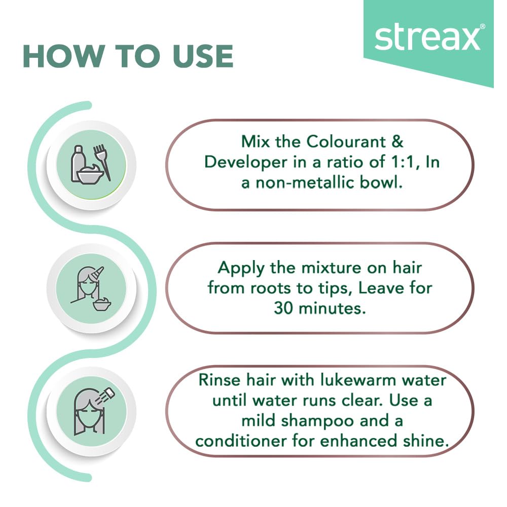 Streax Crème Permanent Hair Colour - 7.3 Golden Blonde Hair Color- 45gm (Pack of 5), 100% Grey coverage, Long Lasting Hair colour for women